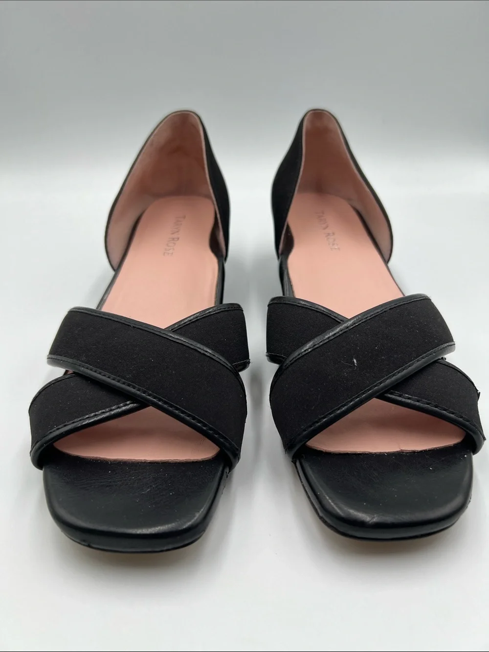 Taryn Rose Kaida d'orsay wedge sandal black comfort criss cross shoe women 9.5